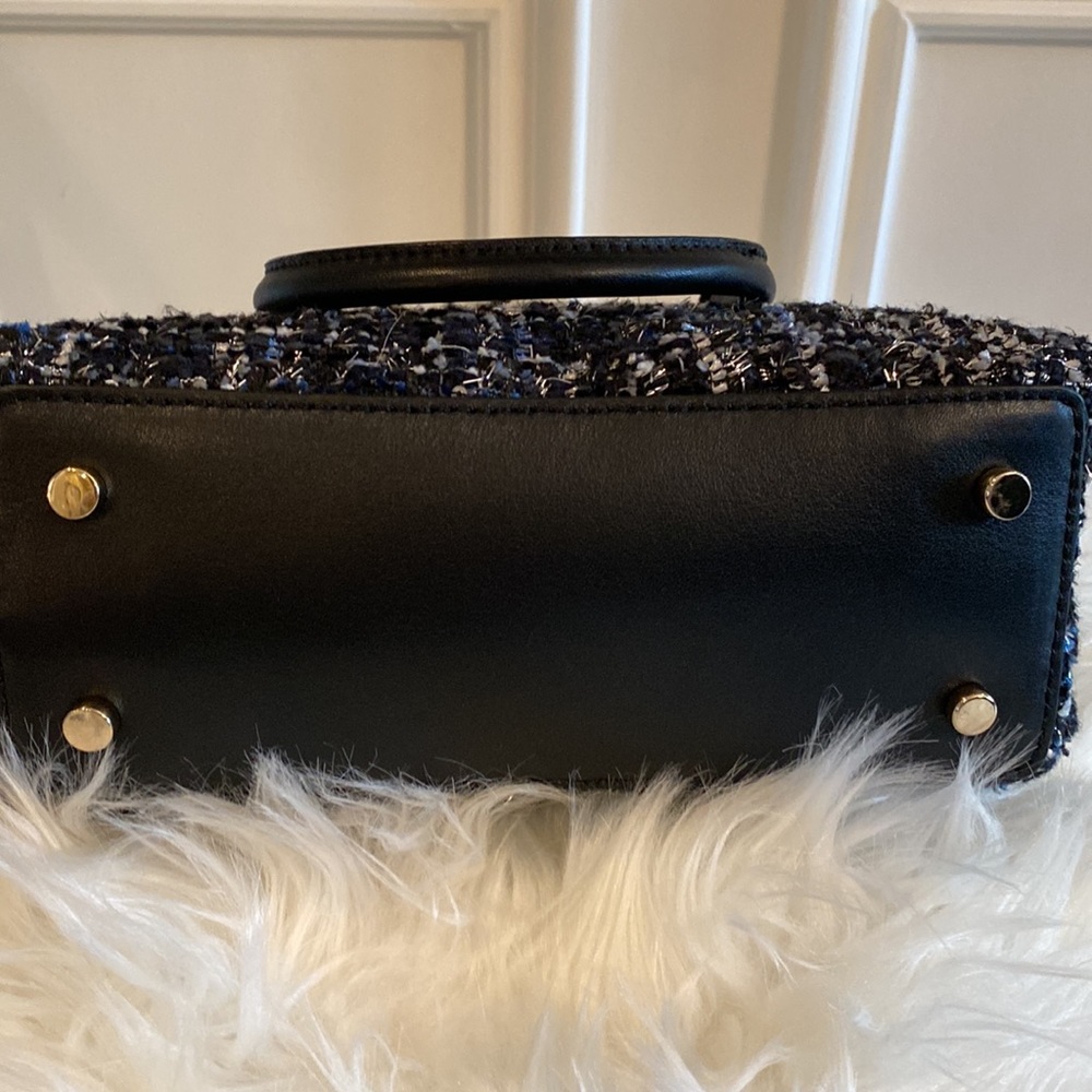 Kate Spade Black & Blue With Silver Flecks Tweed Crossbody Bag With Hand… - Picture 7 of 7